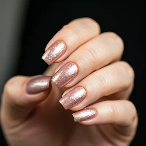 Close-up of a finished SNS dip powder manicure at Amazing Nail Spa in Buckhead, Atlanta